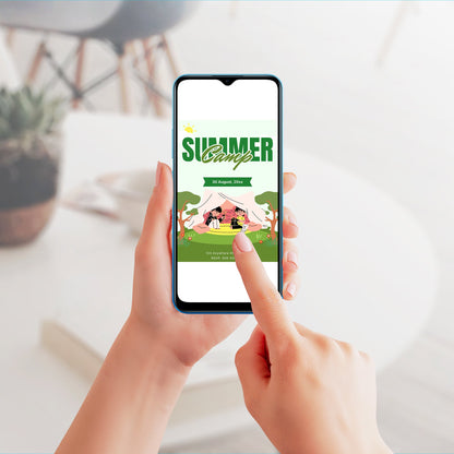 Summer Camp Invitation | Camping Invite Canva Template CreativeRino