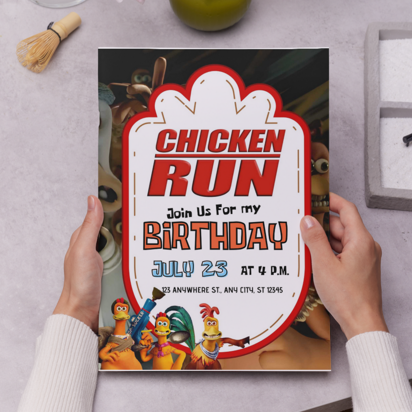 Chicken Run Birthday Invitation Template