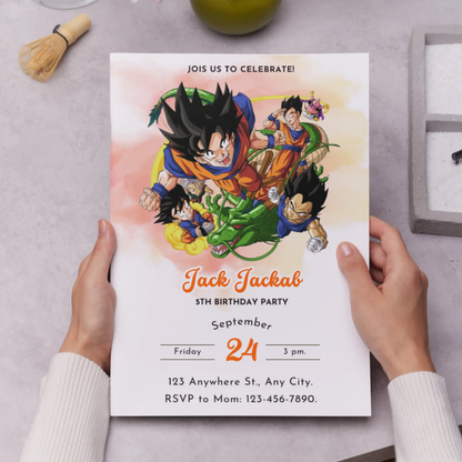 Dragon Ball Birthday Invitation Template - CreativeRino