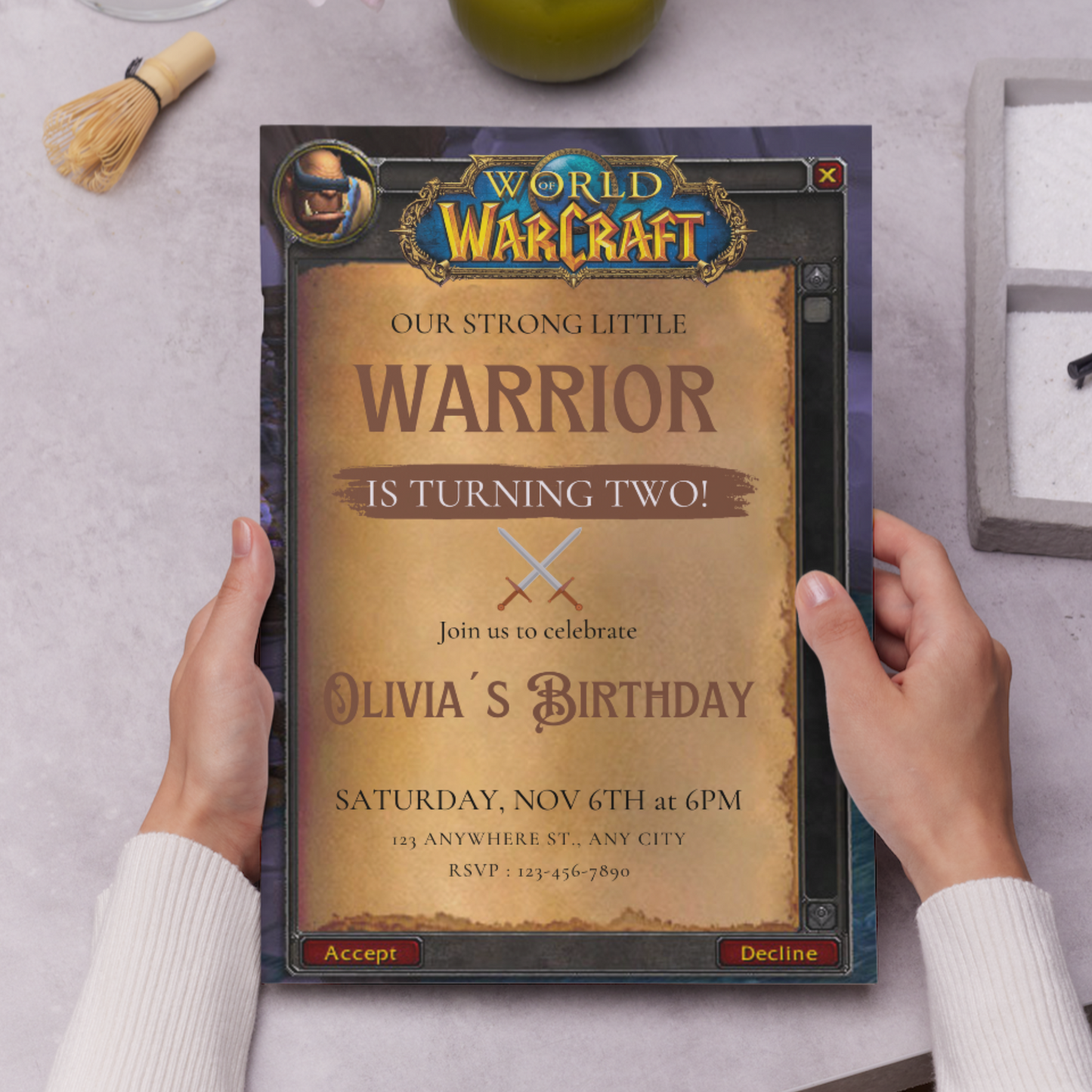 World of Warcraft Birthday Invitation Template