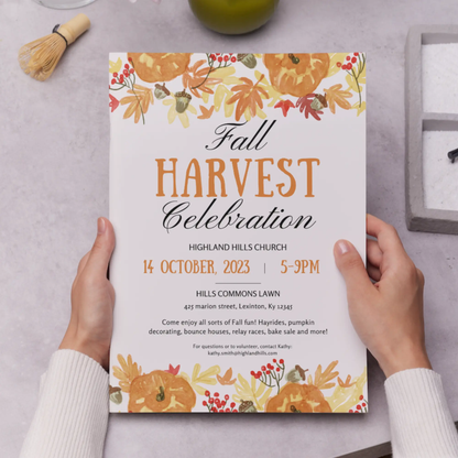 Fall Harvest Celebration Invitation Template - CreativeRino