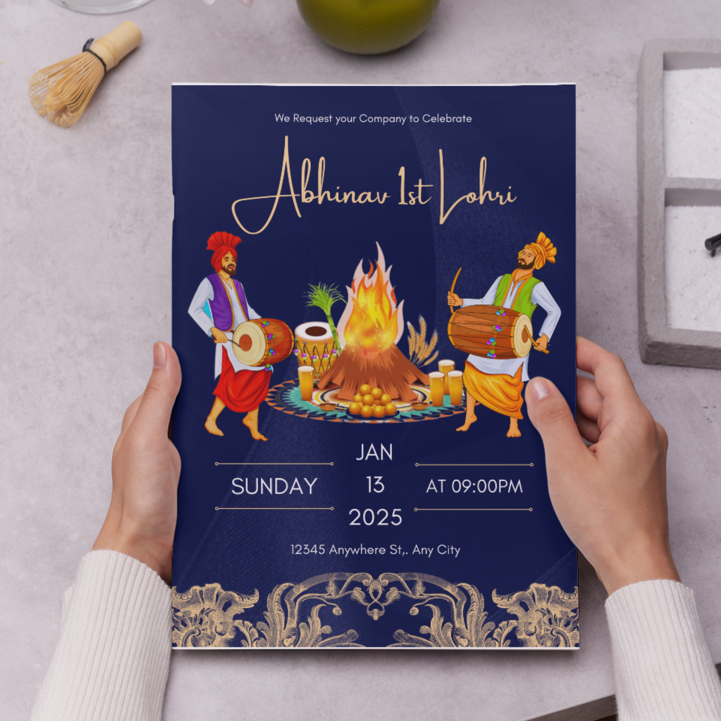 Lohri Invitation Template | Lohri Party Invite