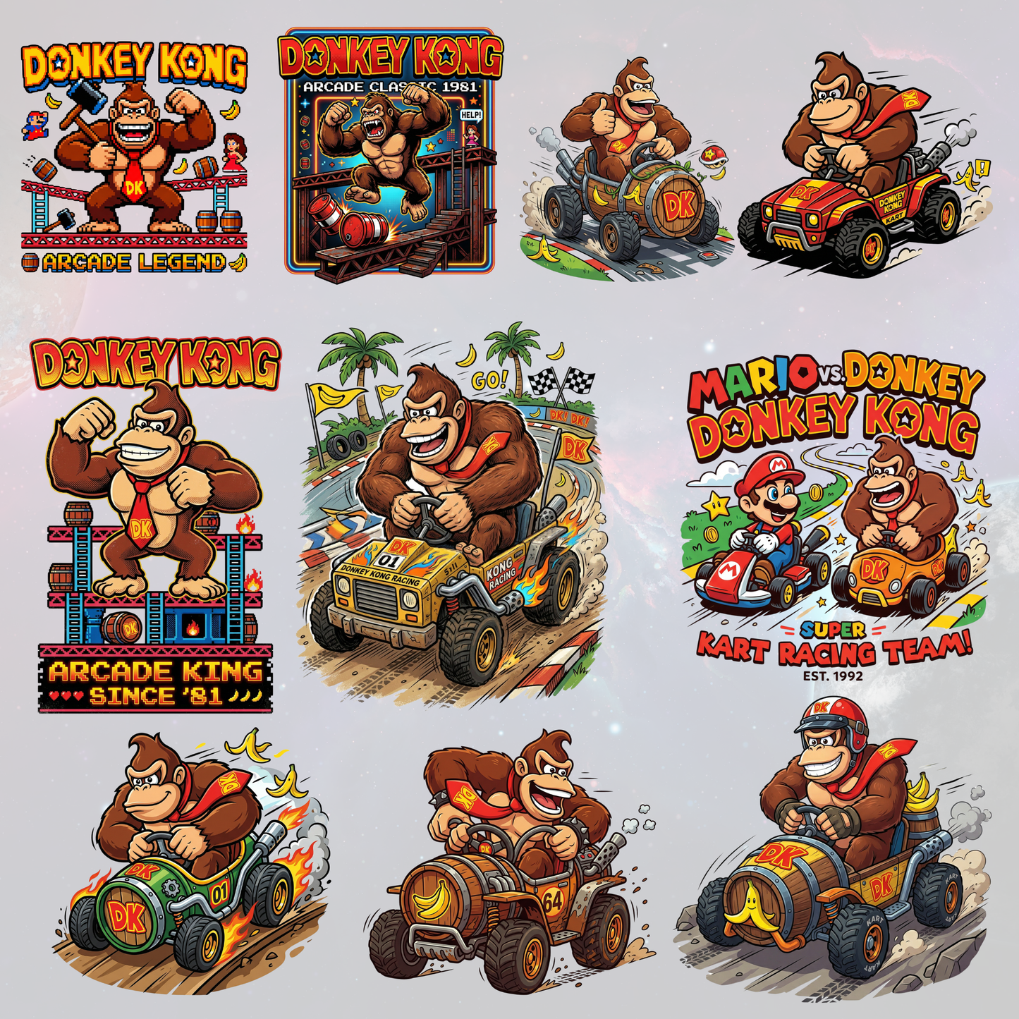 Donkey Kong PNG | High-Resolution Transparent Gaming Character Clipart | Retro Arcade Design Download CreativeRino