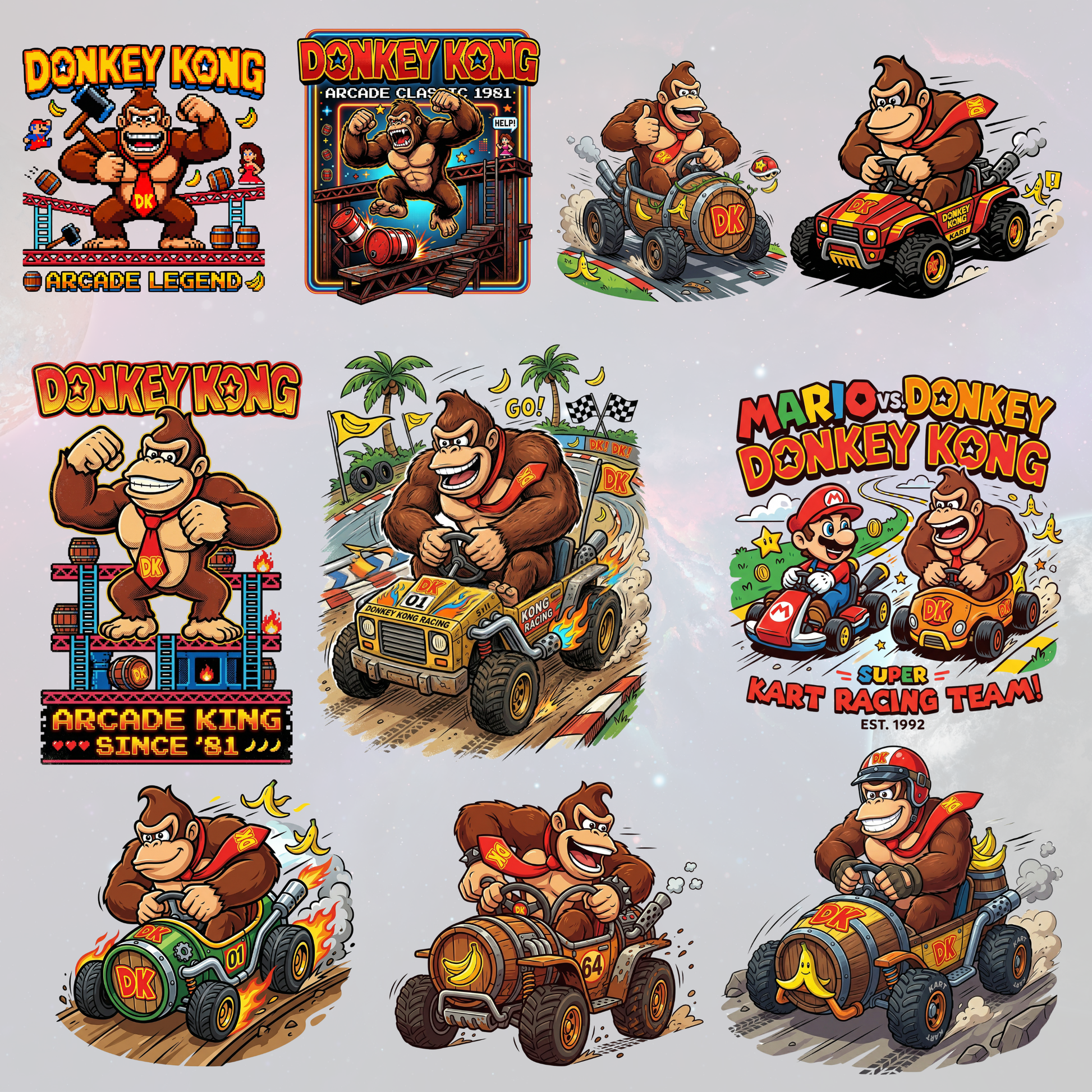 Donkey Kong PNG | High-Resolution Transparent Gaming Character Clipart | Retro Arcade Design Download CreativeRino