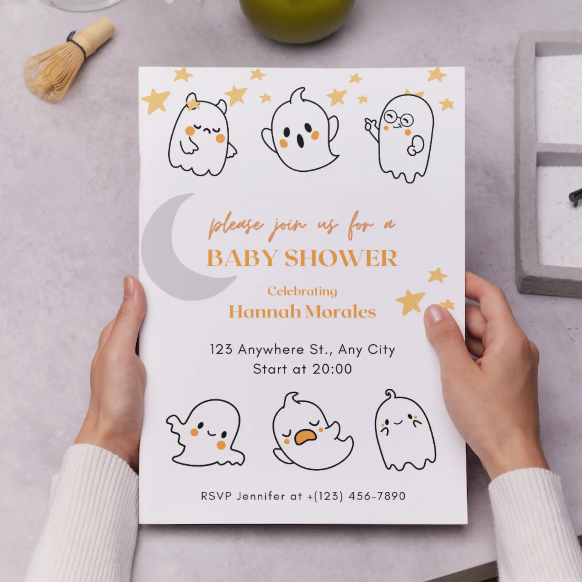 A Little Boo Baby Shower Invitation Template | Halloween Baby Shower Invite - CreativeRino