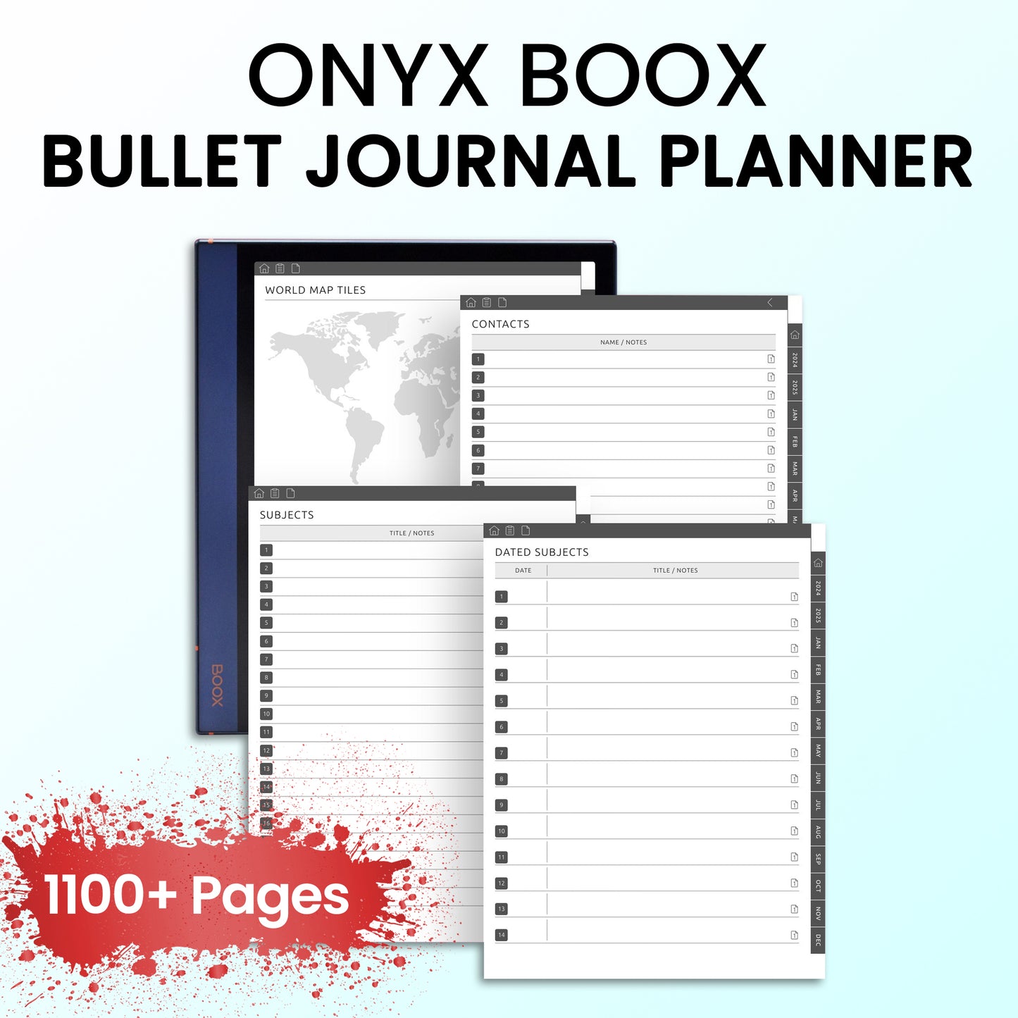 Onyx Boox Bullet Journal Planners Template