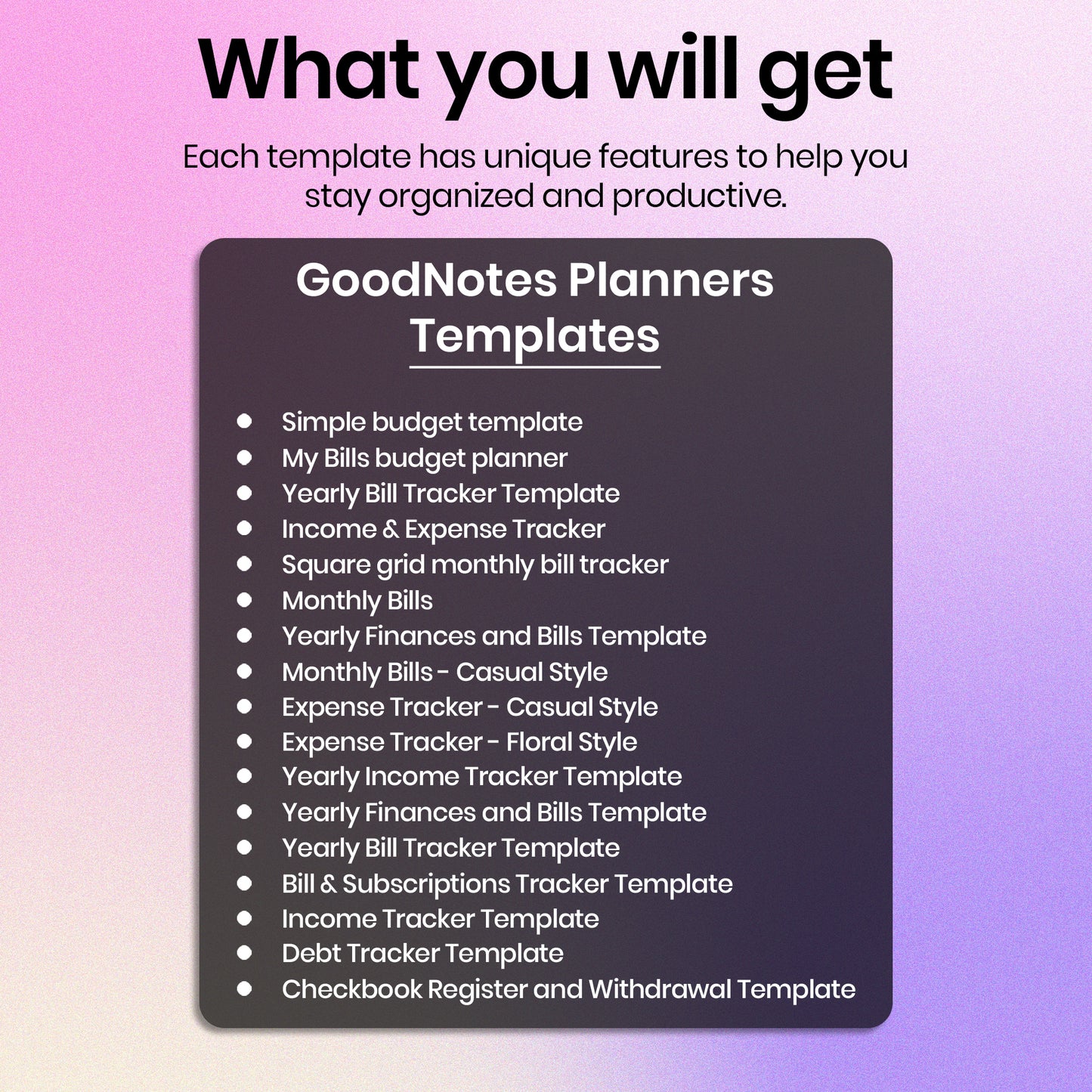 18 GoodNotes Bills Income Expence Trackers Template