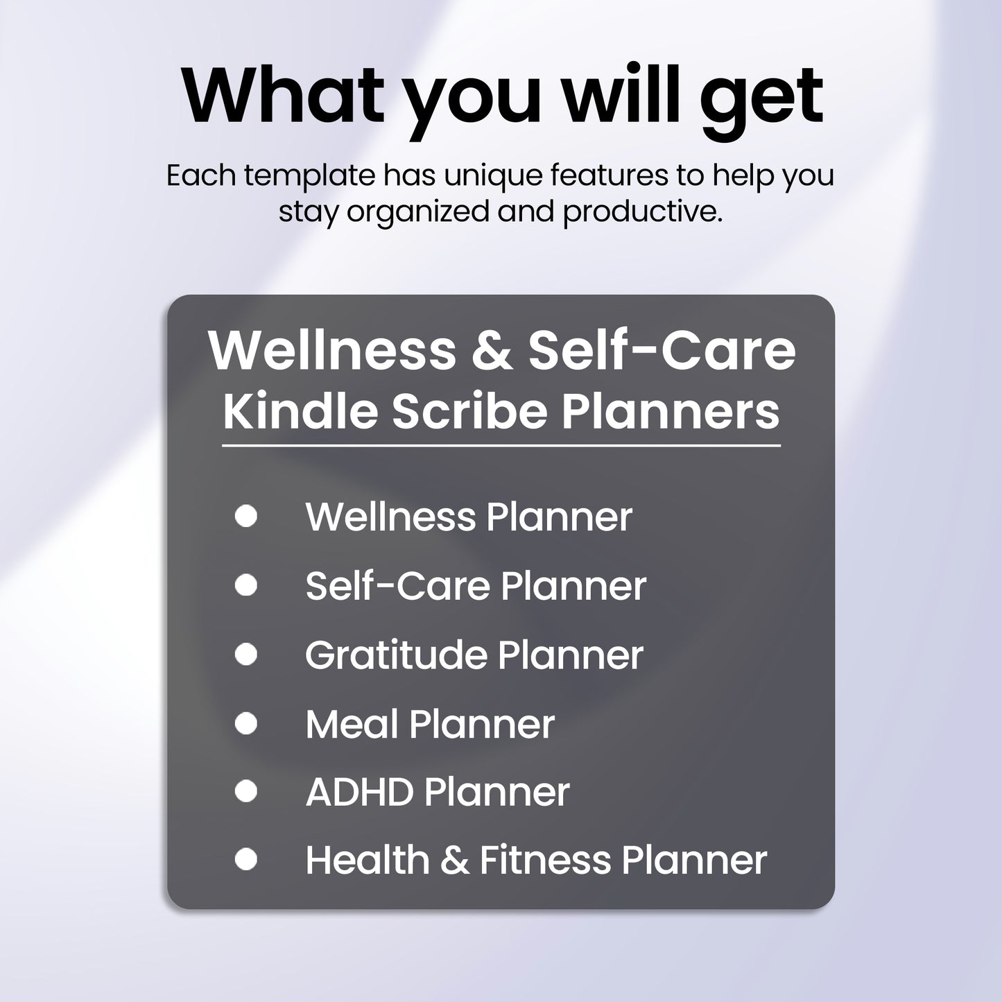 6 Kindle Scribe Kindle Scribe Wellness & Self-Care Planner Template Bundle