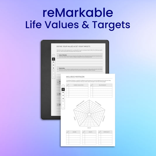 reMarkable 2 Life Values & Targets Planner Template