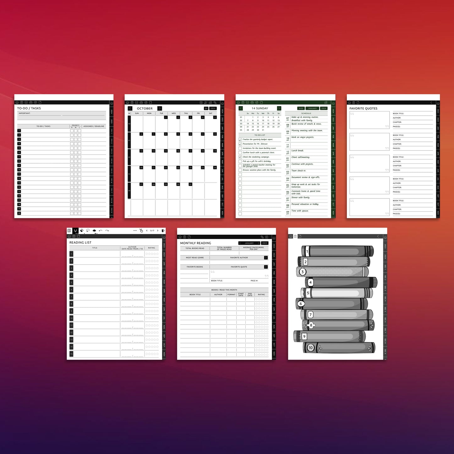 3 Supernote Planners for Everyday Use Planner Template Bundle