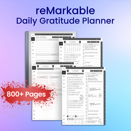 reMarkable 2 Daily Gratitude Planner Template