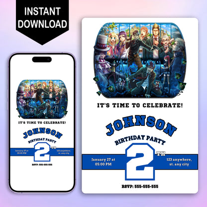 Blue Exorcist Birthday Invitation Template - CreativeRino