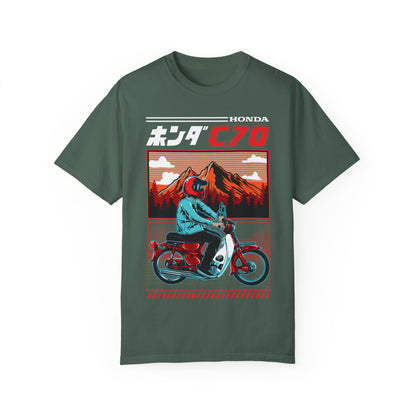 Vintage Honda Motorcycle T-Shirt - Unisex Garment-Dyed Tee for Riders - CreativeRino