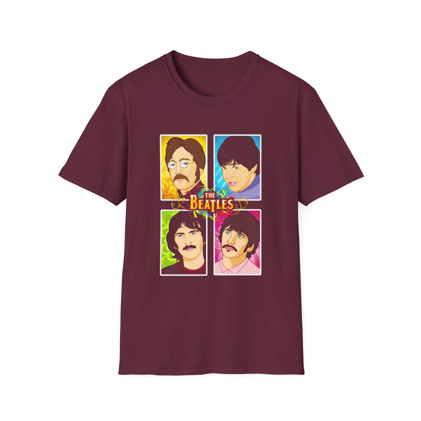 Retro Beatles Unisex Softstyle T-Shirt - Music Nostalgia Tee - CreativeRino