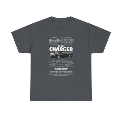 Dodge Challenger Car Graphic Unisex Heavy Cotton Tee - Vintage Automobile T-Shirt - CreativeRino
