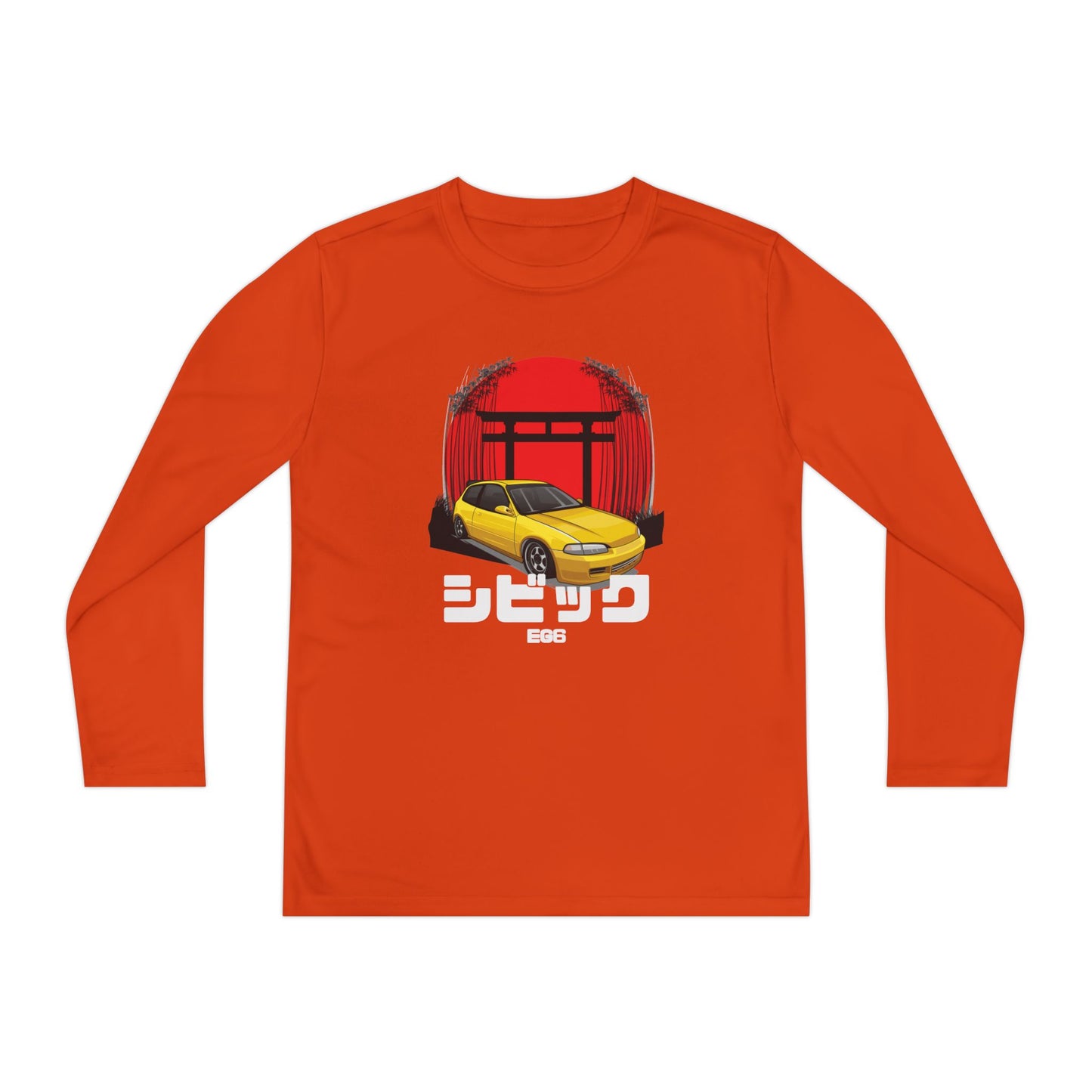 Civic Estilo Youth Long Sleeve Car Graphic Tee - Stylish & Sporty T-shirt Design - CreativeRino