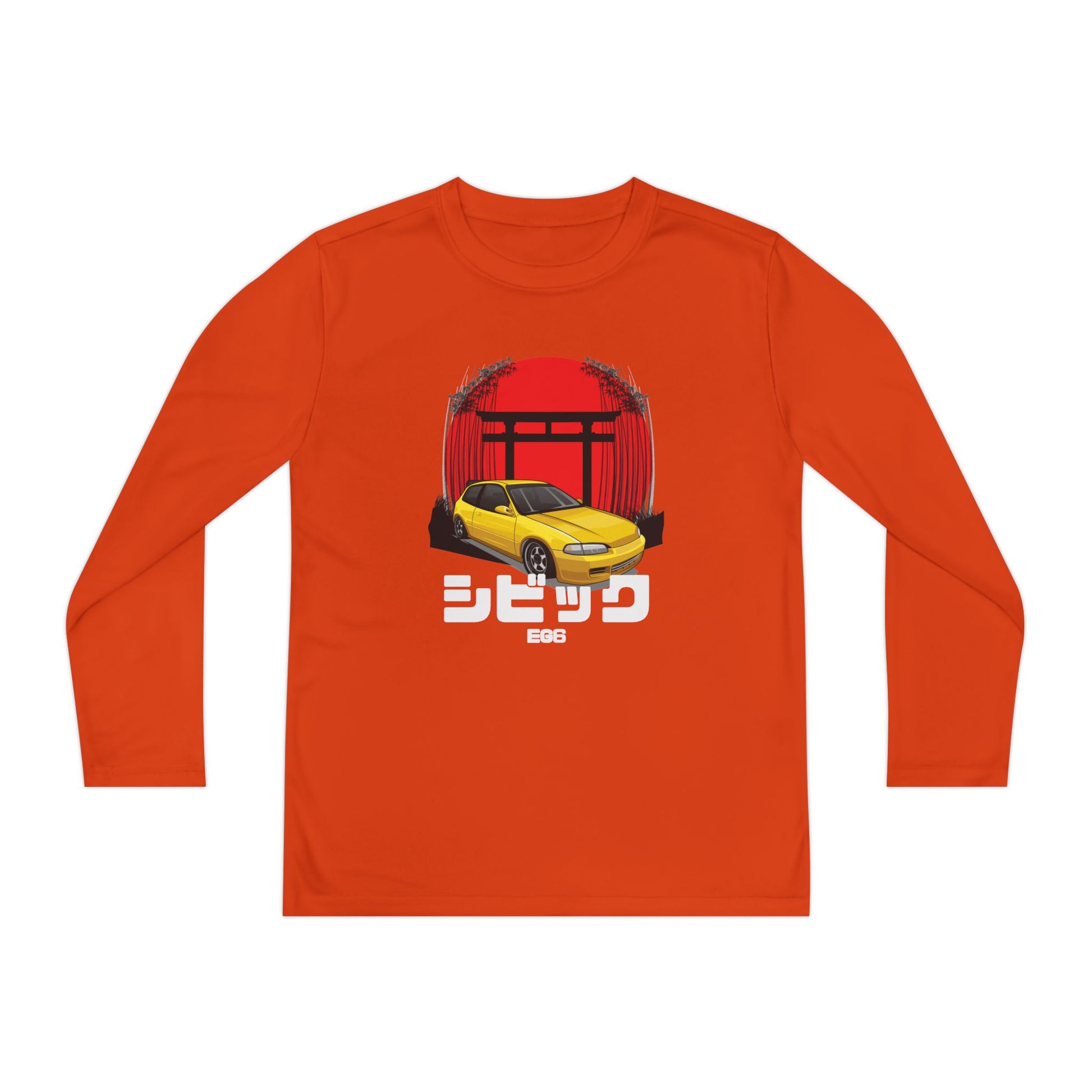 Civic Estilo Youth Long Sleeve Car Graphic Tee - Stylish & Sporty T-shirt Design - CreativeRino