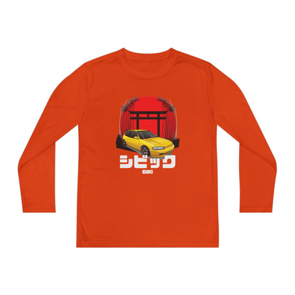 Civic Estilo Youth Long Sleeve Car Graphic Tee - Stylish & Sporty T-shirt Design - CreativeRino