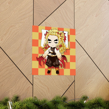 Chibi Anime Character Matte Square Posters - Demon Slayer for Fans - CreativeRino