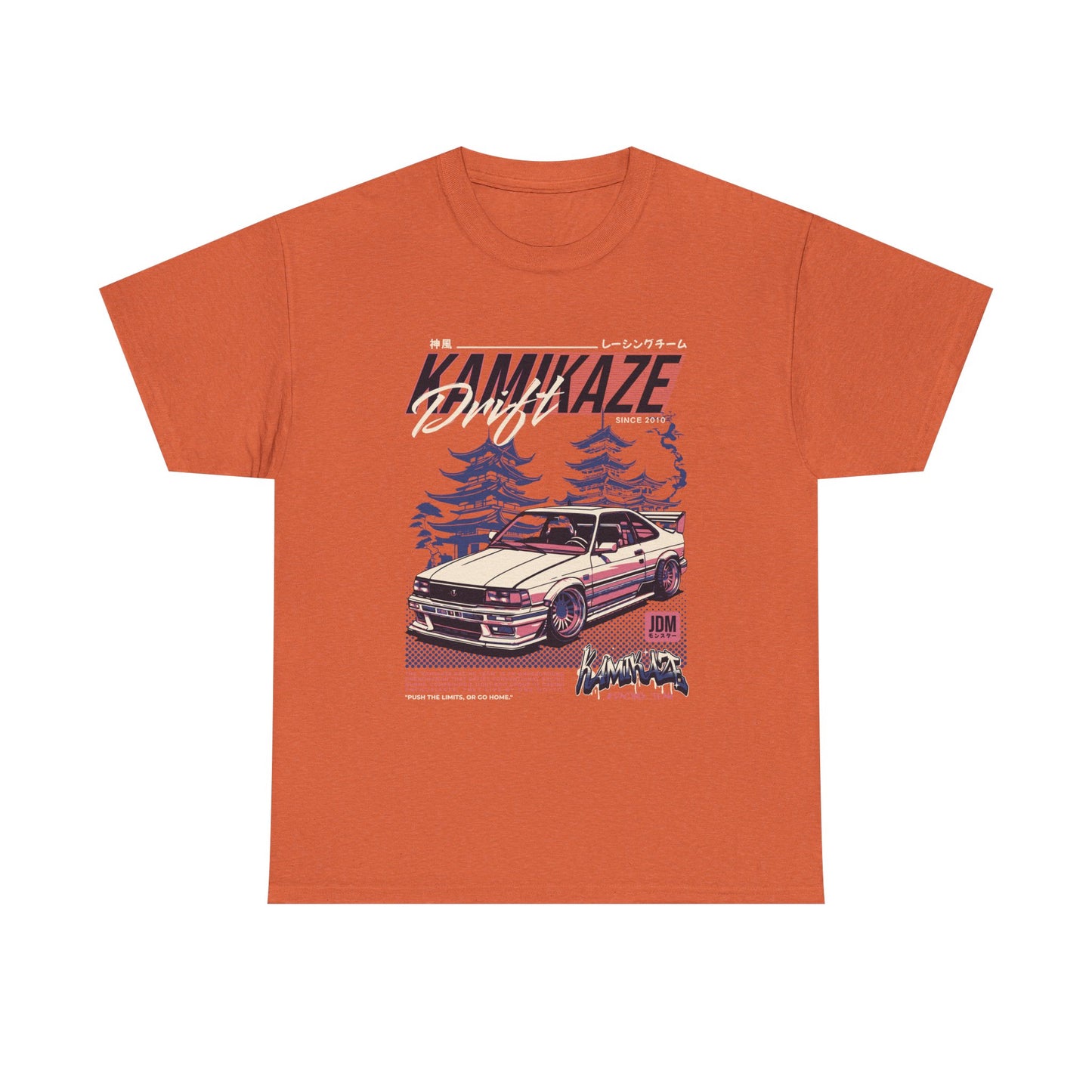 Retro Drift Car Tee - Unisex Heavy Cotton T-Shirt - CreativeRino