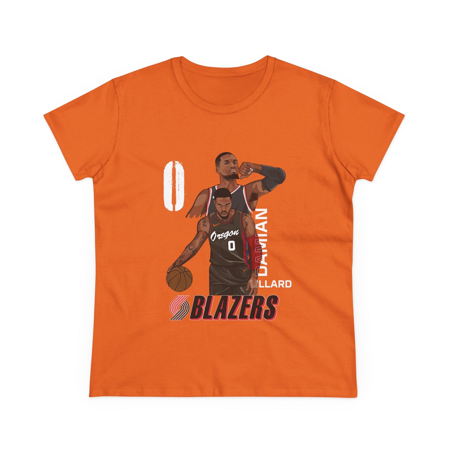 Damian Lillard Women's Midweight Cotton Tee - Blazers Fan Gear - CreativeRino