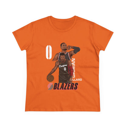 Damian Lillard Women's Midweight Cotton Tee - Blazers Fan Gear - CreativeRino