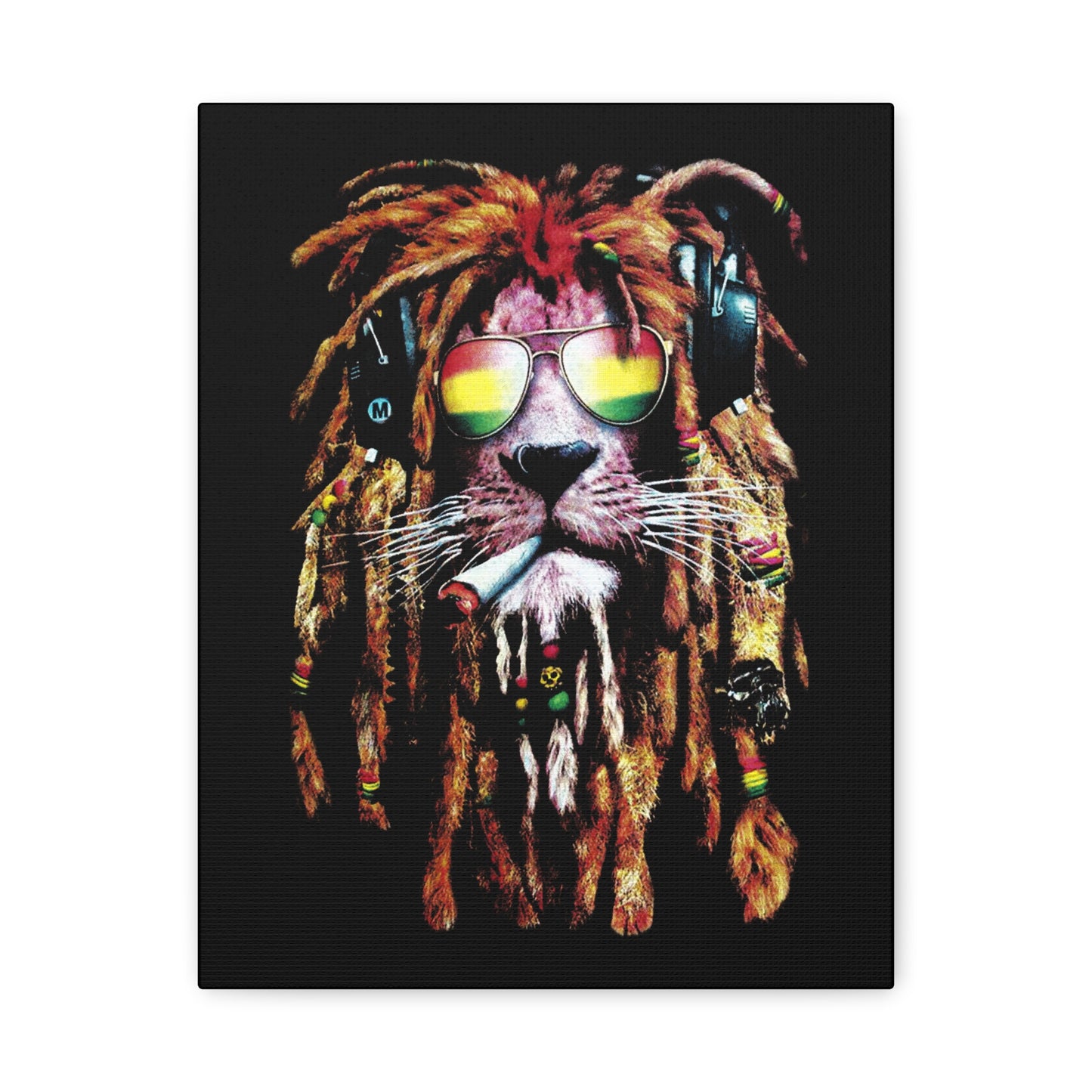 Iron Lion Zion Pop Art Canvas Wall Art - 1.25" Stretched Framed Print - CreativeRino