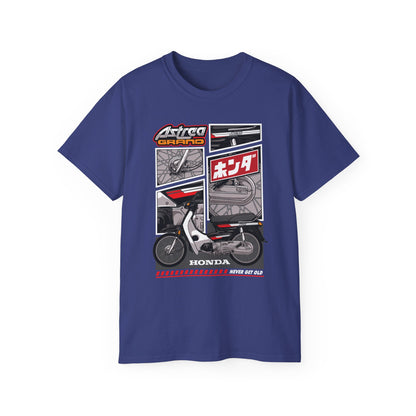 Honda Astrea Grand Vintage Motorcycle Tee - Retro Graphic Unisex Ultra Cotton T-Shirt - CreativeRino