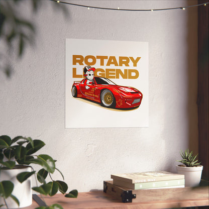 Rotary Legend Matte Square Poster – Car Enthusiast Wall Art - CreativeRino