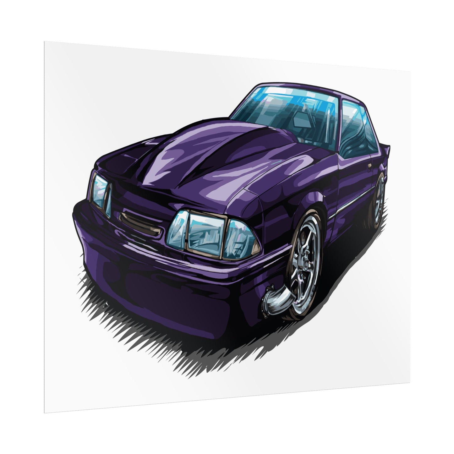 Vintage Car Rolled Poster - Classic Purple Muscle Car Art - CreativeRino