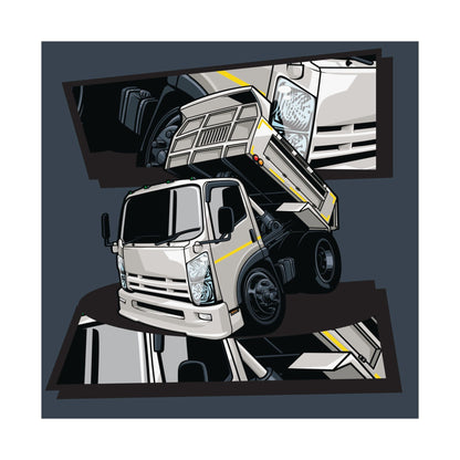 Industrial Truck Square Poster – Stylish Wall Art for Truck Lovers and Construction Enthusiasts - CreativeRino