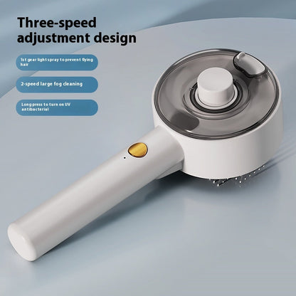 2-in-1 Steam Pet Grooming Brush for Dogs & Cats – Self Cleaning Animal Hair Remover Comb CreativeRino