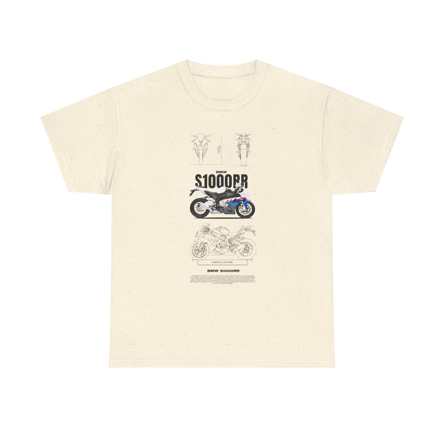 BMW S1000RR Unisex Heavy Cotton Tee - Motorcycle Graphic T-Shirt for Riders - CreativeRino