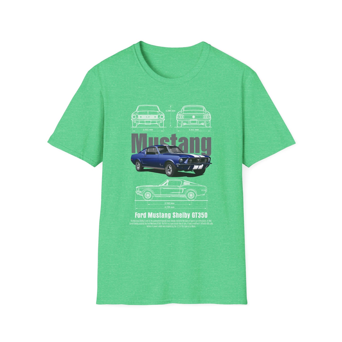 Ford Mustang Shelby GT350 Unisex Softstyle T-Shirt - Car Lovers Tee - CreativeRino