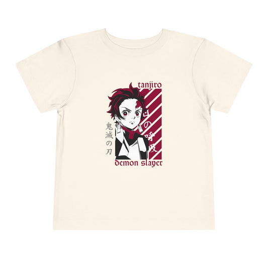Toddler Demon Slayer Tee - Tanjiro Short Sleeve Anime T-shirt for Kids - CreativeRino