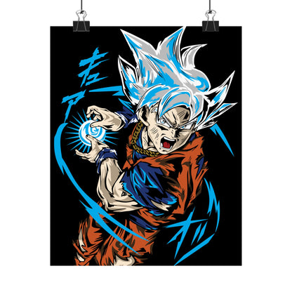 Goku Energy Burst Matte Vertical Poster | Anime Wall Art for Fans - CreativeRino