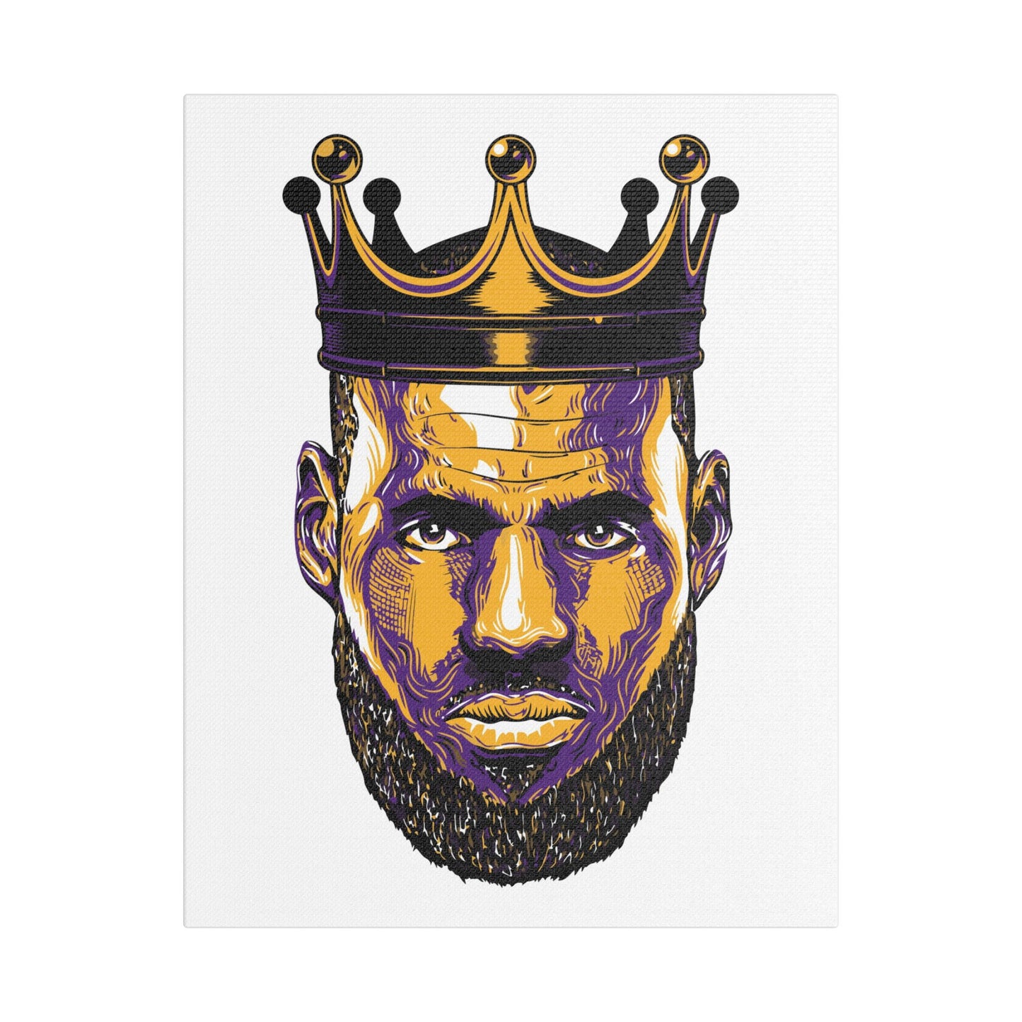 LeBron James Crowned King Satin Canvas Print - CreativeRino