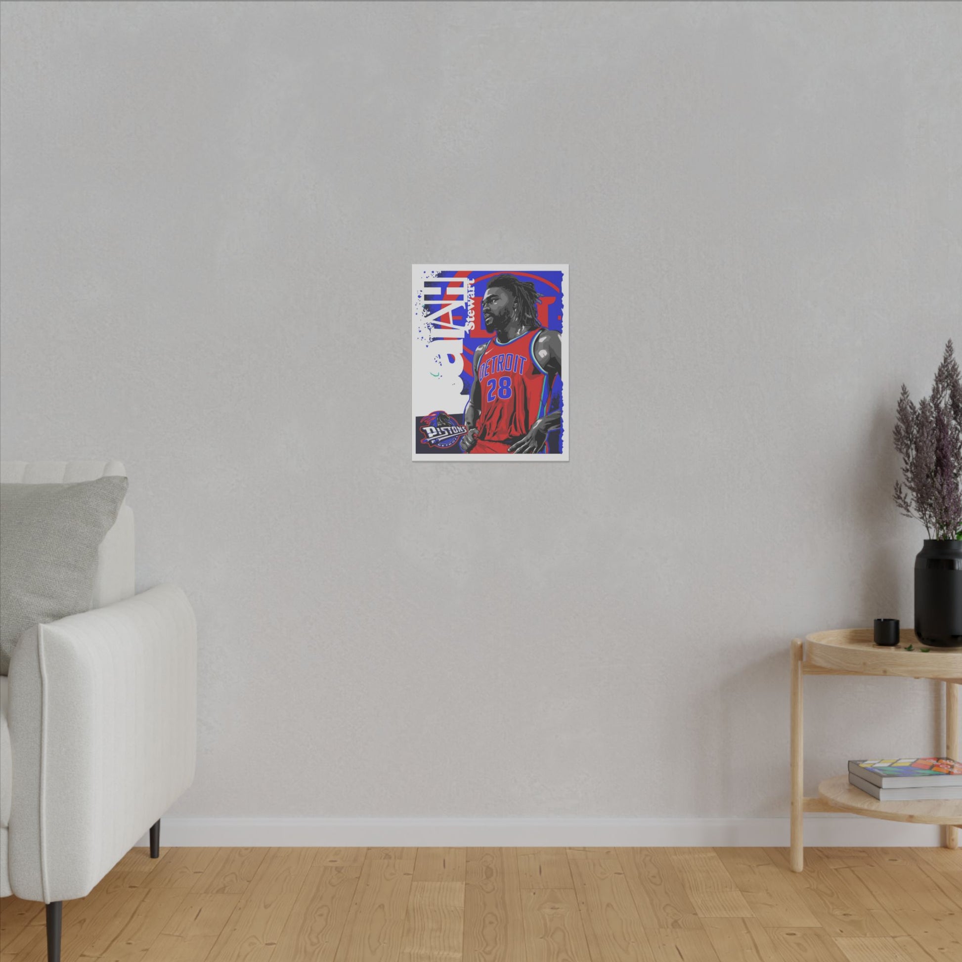 Isaiah Stewart Detroit Pistons Canvas Art - Vibrant Wall Decor for Basketball Fans - CreativeRino