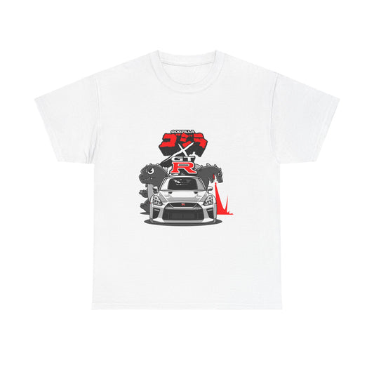 Nissan GT-R Godzilla Unisex Heavy Cotton Tee - Racing T-shirt Design for Car Enthusiasts - CreativeRino