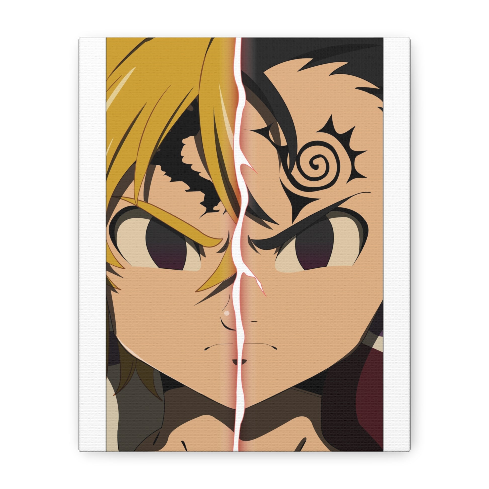 Anime Character Canvas Wall Art - Hero vs Villain Design - CreativeRino