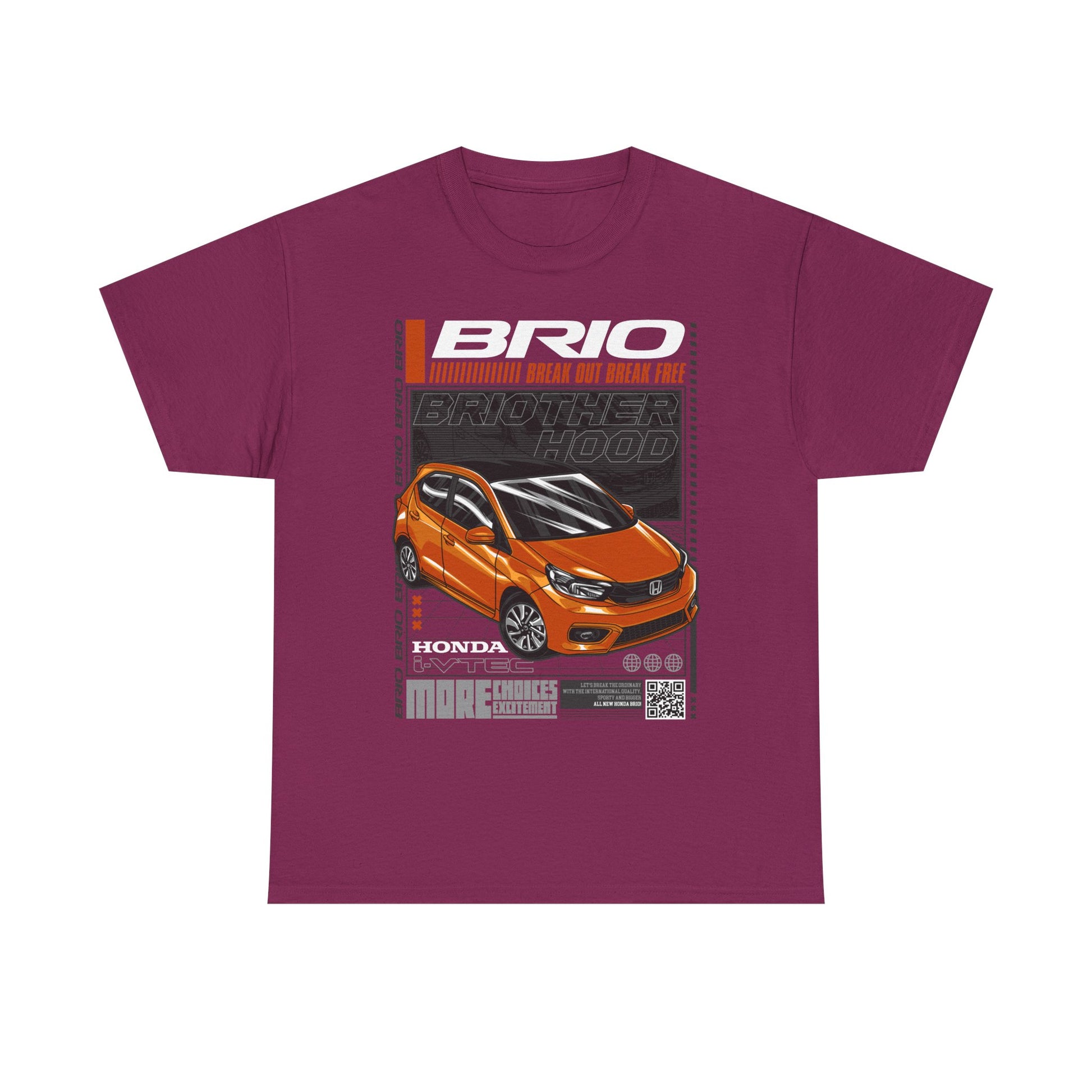 Honda Brio Unisex Heavy Cotton Tee - Perfect T-shirt Gift for Car Enthusiasts - CreativeRino
