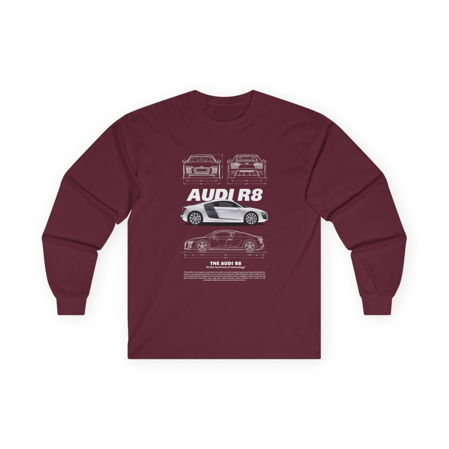 Audi R8 Unisex Long Sleeve Tee - Perfect Gift for Car Enthusiasts - CreativeRino