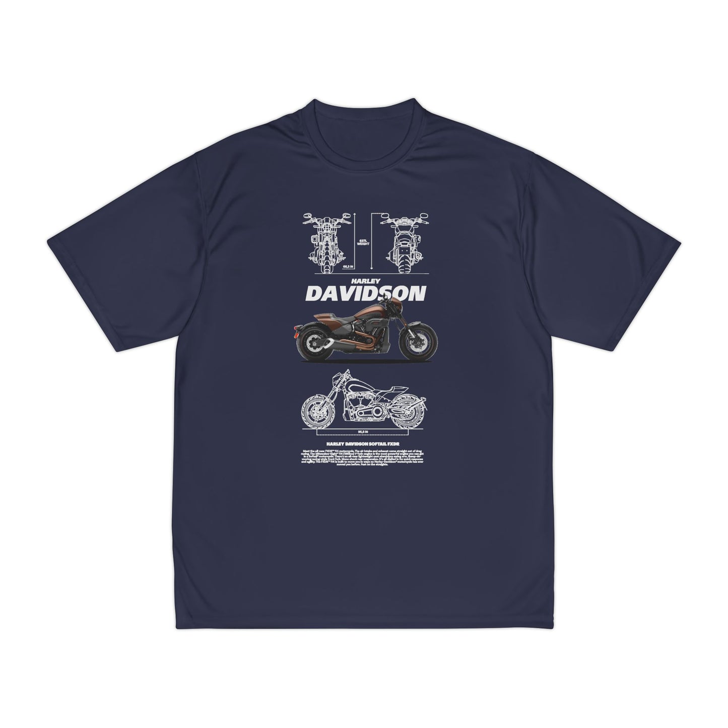 Harley Davidson Softail FXDR Men's Performance T-Shirt - Stylish Motorcycle & Mechanics Design - CreativeRino