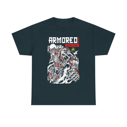Armored Mecha Corp Heavy Cotton Tee - Unisex Graphic Attack on Titan Tshirt for Sci-Fi Fans | Anime Graphic T-shirt - CreativeRino
