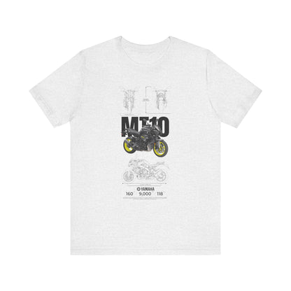 Yamaha MT 10 Motorcycle Tee - Unisex Jersey Short Sleeve T-shirt for Riders - CreativeRino