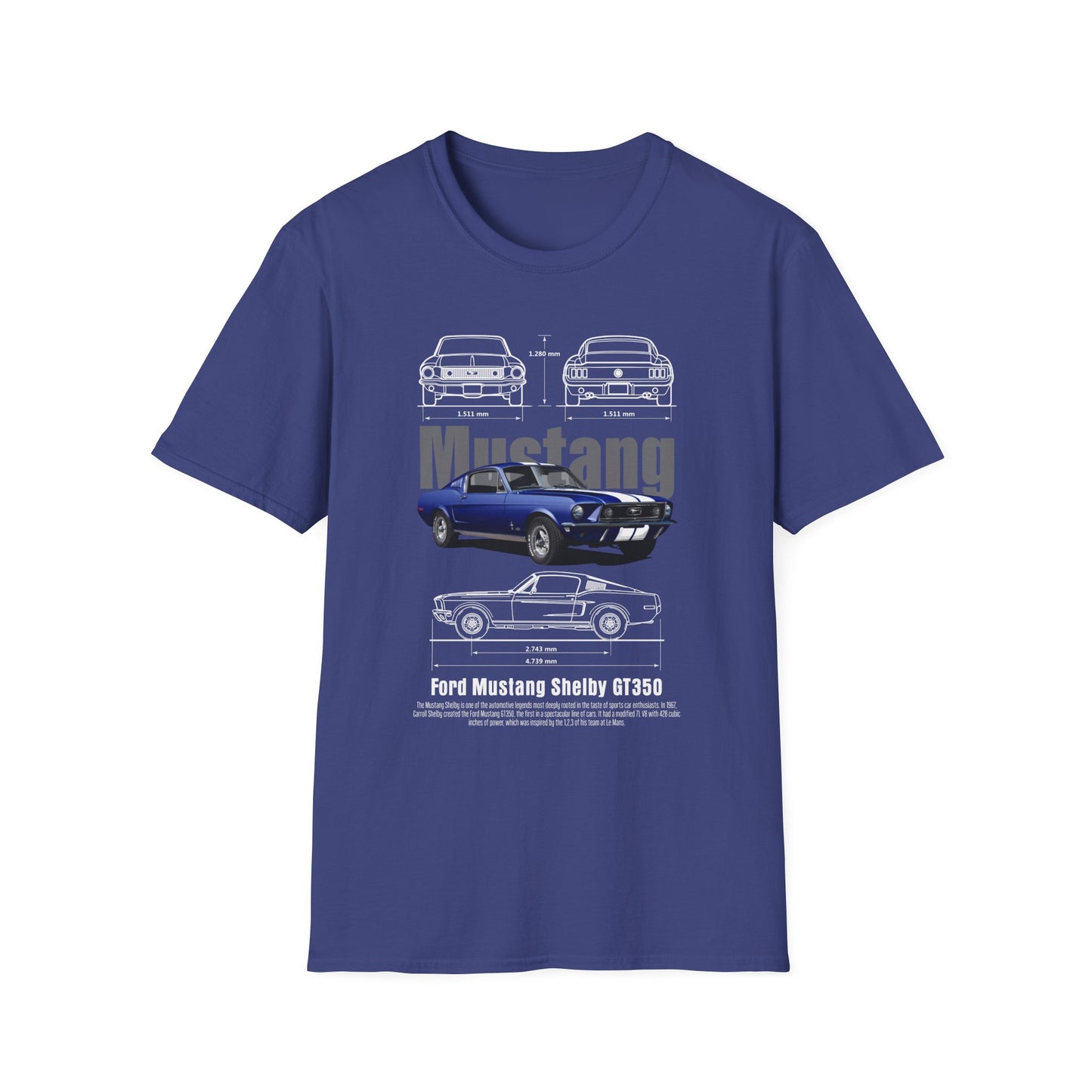 Ford Mustang Shelby GT350 Unisex Softstyle T-Shirt - Car Lovers Tee - CreativeRino