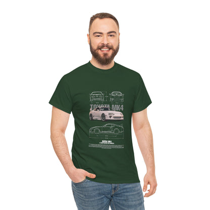 Toyota MK4 Supra Unisex Heavy Cotton Tee - Car Enthusiast Graphic T-shirt - CreativeRino