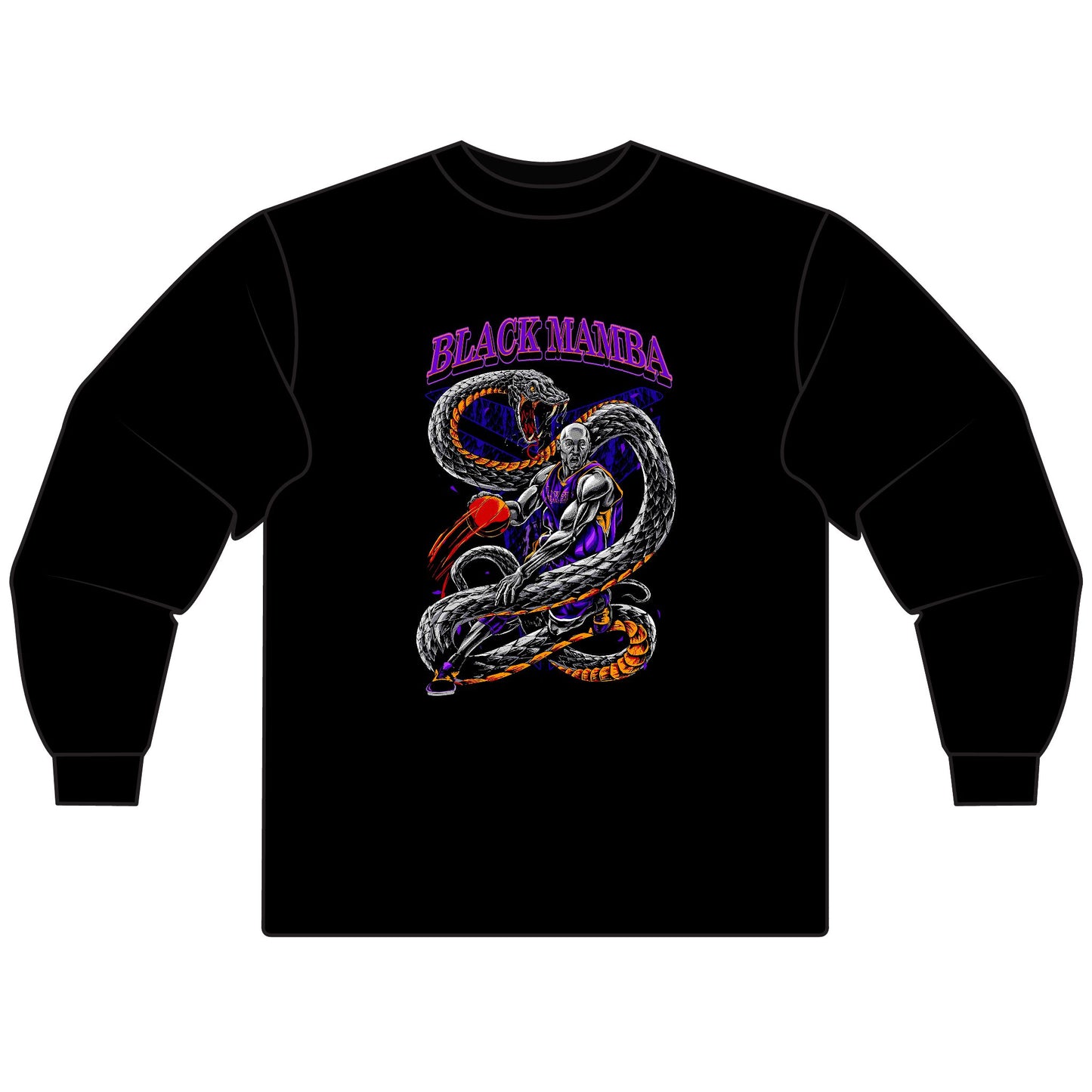 Black Mamba Graphic Unisex Long Sleeve T-Shirt - Stylish & Comfortable Tees for Kobe Bryant Fans - CreativeRino
