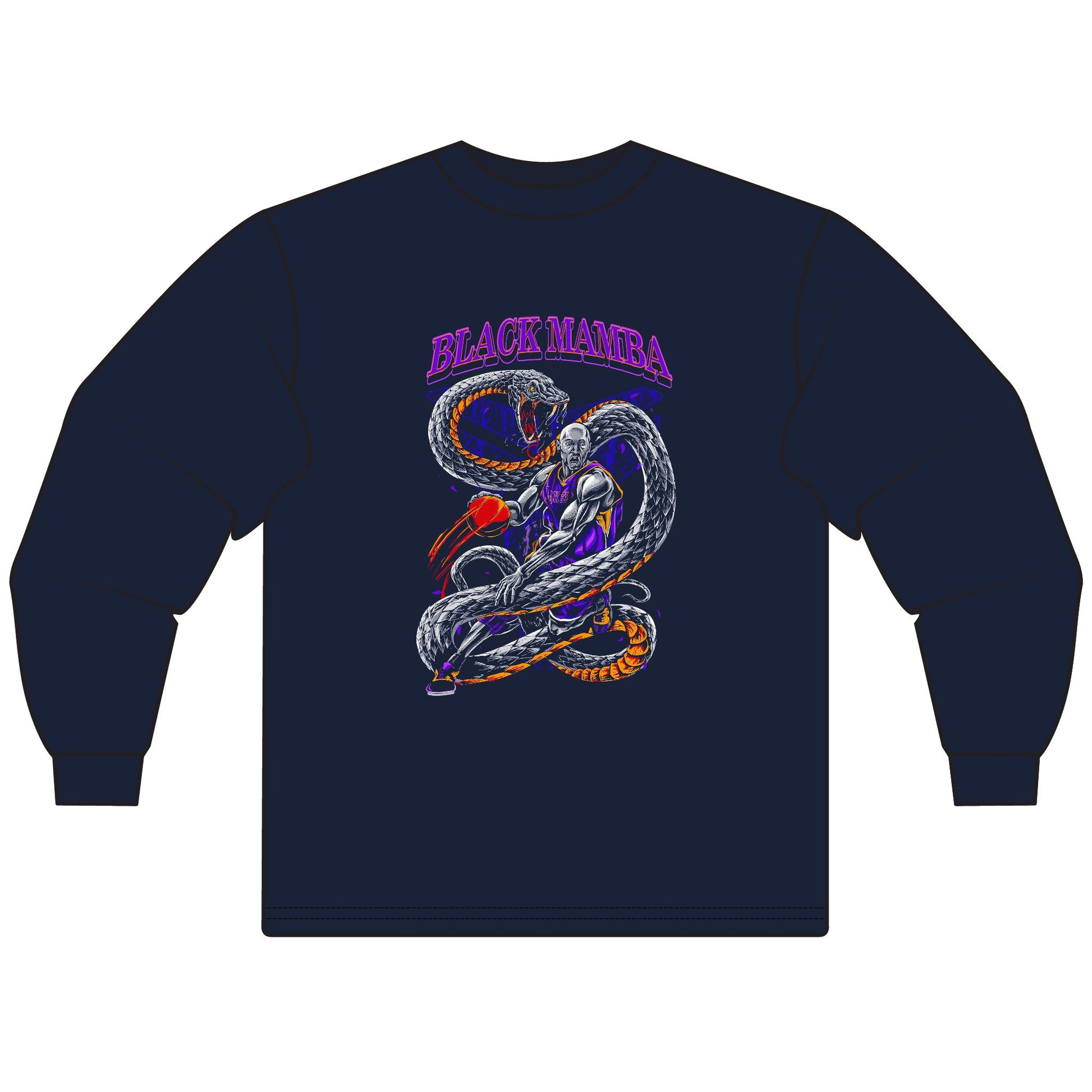 Black Mamba Graphic Unisex Long Sleeve T-Shirt - Stylish & Comfortable Tees for Kobe Bryant Fans - CreativeRino