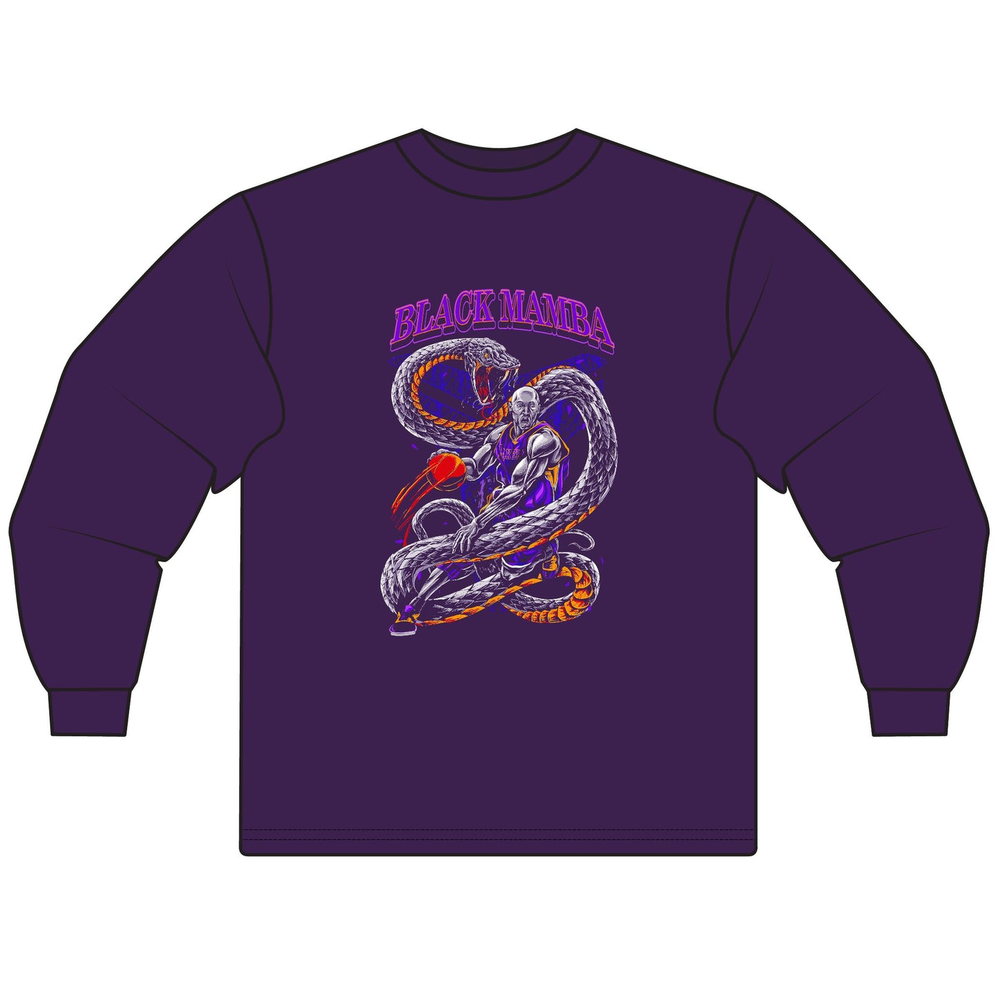 Black Mamba Graphic Unisex Long Sleeve T-Shirt - Stylish & Comfortable Tees for Kobe Bryant Fans - CreativeRino